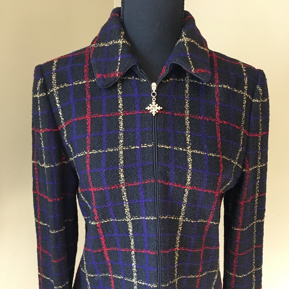St John Windowpane Plaid Jacket fall 02